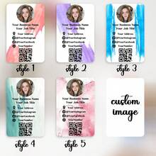 Custom Photo QR Code Social Business Cards, Customizable , Text & One-Click QR Code, Marble Backgrounds, Personalized Contact Info, Premium Durable Cardstock For Social Promotion, Corporate Gifts & Invitations - Customized Business Cards - View 3