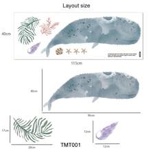 Ocean-Themed Wall Decals For Children's Room, Removable And Adhesive, Baby Room Decor, Soft Watercolor Wall Art For The Nursery - TMT001 - 查看 8