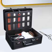 Stall Barber Box Multi-Functional Hair Stylist Barbershop Storage Box Professional Hair Toolbox The Same Box - Black - View 6