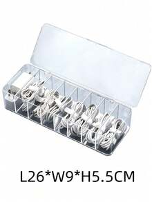 1 pieza Organizador de cables de escritorio, soporte de gestión de cables de carga de teléfono, enrollador de cables dividido, caja de almacenamiento de cables de alimentación - Blanco - Ver 10