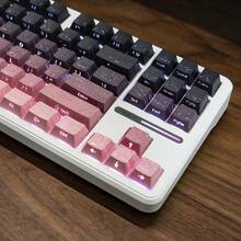 132 Keys Contour Keycaps, PBT Material, Cherry Height, Gradient Pink Keycaps, Suitable For 61/64/68/75/84/87/98/104/108 Keys Mechanical Keyboards, Compatible With Cherry/Gateron MX Switches, High Quality Wear-Resistant Non-Fading Non-Oily, Suitable For Gifts And Personal Use, Hot-Swappable Keycaps, Highly Attractive Personalized Keycaps, Keyboard DIY, Customized Keycaps, Desktop Matching, Customized Keycaps, Keycap Set, Gaming Keycaps, Keyboard Accessories, Cute Keycaps - View 1