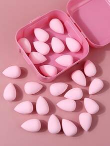 26 Buah Spons Makeup Mini Warna Pink dengan Kotak Penyimpanan, Spons Ramah Kulit untuk Area Bawah Mata, Garis Halus & Detail Makeup, Portabel - Berwarna merah muda - View 3
