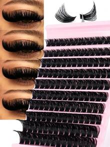 MAANGE 140 Clusters 160P Fluffy False Eyelashes, 8-16mm, Large Capacity, Anime-Style Lightweight Cluster False Eyelashes, Mixed Length, Cluster Eyelash Extensions, Thick And Voluminous Single False Eyelashes, Suitable For Home Use, Creating Thick, Fluffy And Natural Makeup, DIY Home Makeup, Large Capacity Single Eyelash Book, False Eyelashes, Eyelash Clusters, Eyelashes, Fluffy Eyelashes - Black - View 3