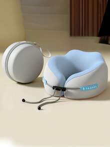 1/2 piezas Almohada de cuello en forma de U de espuma de memoria, múltiples opciones, almohada portátil para siestas de viaje, almohada de cuello de rebote lento, esencial para siestas en la oficina, almohada de soporte de cuello para viajes en avión, desmontable y lavable a máquina, con bolsa de almacenamiento, soporte de cuello, almohada de viaje con soporte de rebote lento - Multicolor - Ver 20