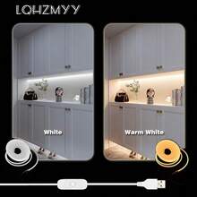 LQHZMYY 1件 低壓 5V LED 柔性霓虹燈條，附按鈕開關，白色/暖光，1m/2m/3m/4m/5m，適用於直播補光、臥室補光、櫥櫃、浴室鏡子、廚房、餐桌、鏡子、派對與驚喜氛圍 - 霓虹燈 - 查看 3