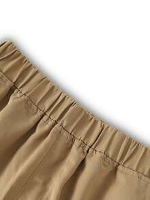 1pc Teen Girls' Back To School Season Minimalist Retro Cargo Pants With Large Pockets - Khaki - View 7