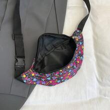 Vintage Colorblock Graffiti Waist Bag, Youth Versatile Crossbody Bag, Outdoor Cycling Walking Portable Storage Small Bag - A - View 4