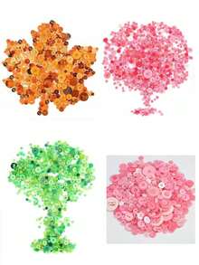 1 Paquete 50g/300g Botones Redondos de Resina de Colores Mixtos Material de Manualidades para Pintura de Botones Hechos a Mano Kit de Decoración DIY - Naranja 50 g - Ver 8