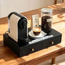 IDUK 1PC Wooden Coffee Capsule Storage Drawer, Desktop Storage Box, Universal Organizer Home And Bar Countertop - Black - View 5