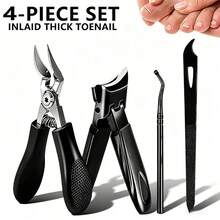 Men's 1-9 Piece Heavy Duty Nail Clipper Set - - Includes Nail Clippers, Trimming Tools, Foot Scraper, Pusher - - Classic Black Handle, Suitable For Men, Women And Elderly - Multicolor - View 18