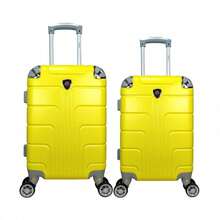 2-Piece Hard-Shell Suitcase Set, 20 And 18 Inches, Hand Luggage, 10KG And 8KG, Lightweight PC+ABS Material, 360° Detachable Wheels With Integrated Lock - Yellow - View 1