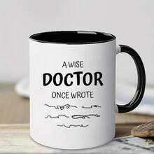 Nueva taza de café de cerámica de 1 pieza con diseño creativo de doctor, 11 oz/330 ml, divertida y linda taza para leche, regalo perfecto para amigos y familiares. - Imagen 1 pieza - Ver 4