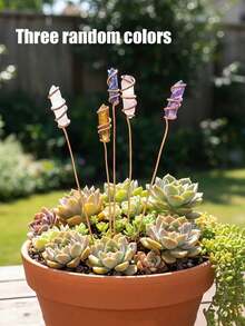 5pcs Hexagonal Crystal Plant Decoration Stakes, Plant Decoration, Garden Decoration, Home Decor, Outdoor Planter, Garden Renovation, Wedding Decoration, Suitable For Plant Lovers - Multicolor - View 9