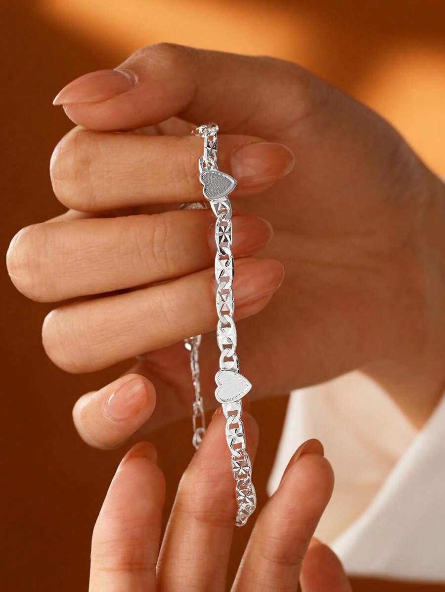 1 Romantic Bracelet With Elegant Butterfly Design For Women, Versatile Accessory Ideal For Daily Use, Dates, Parties And Gift For Friends - 銀色 - 查看 1