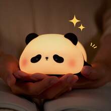 GLOOPRO Panda Night Light, Baby & Children Bedroom Bedside Lamp With Touch Sensor, Soft Silicone Lamp, Bedroom Desk Decor, Birthday Gift - Panda Cub - View 5