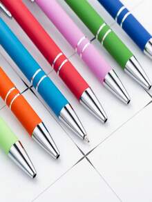37pcs Set/ (7 Pens + 30 Refills) Rainbow Color Click Ballpoint Pens, With Touchscreen Rubber Tip, Dual Function Writing And Touchscreen, Convenient To Use, Suitable For Various Occasions - 37pcs Set - View 4
