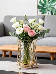 Jarrón de arte de hierro de lujo, adecuado para sala de estar del hogar, arreglo de boda, accesorios para cena a la luz de las velas, decoración de restaurante, decoración del hogar, jarrón, centro de mesa, Día de San Valentín, boda, cumpleaños, decoración de habitación, decoración de dormitorio, decoración de boda - Multicolor - Ver 10