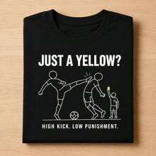 Vintage Oversized Unisex T-Shirt, Funny Soccer Foul Meme Tee, Y2K Sports Fan Tee,  And Cute Urban Style Top, Match Day Outfit - 黑色 - 查看 6