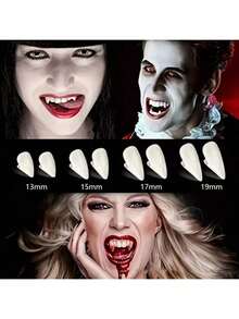 Costume Party Prank Prop, Vampire Zombie Fake Teeth Realistic Teeth Prop - White - View 2
