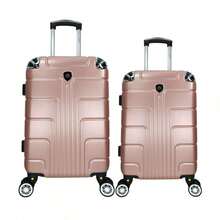2-Piece Hard-Shell Suitcase Set, 20 And 18 Inches, Hand Luggage, 10KG And 8KG, Lightweight PC+ABS Material, 360° Detachable Wheels With Integrated Lock - Black and White - View 1