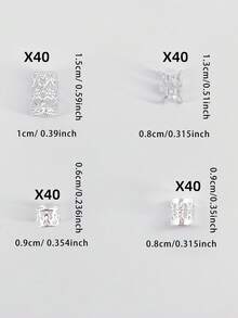 40个金属发夹，适用于辫子，金属脏辫珠发夹，多种款式编发配饰，波西米亚风发饰，适合女性和女孩，头部配饰，发夹 - 銀色 - 查看 9
