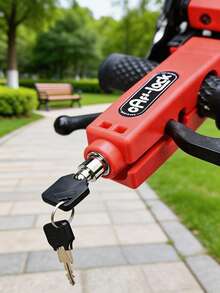 Universal Anti-Theft Throttle And Handlebar Lock, Bicycle Lock, Bicycle Accessories, Suitable For Motorcycles, Bicycles, Electric Bicycles And Scooters - Lightweight Waterproof Plastic Grip Lock/Anti-Theft Clamp, Portable Handlebar/Bar Security Device, Can Fix Throttle Twist And Steering; One-Hand Quick Installation, Key Or Password Option; Suitable For Commuters, Delivery Riders, Students, Off-Road Riders, Garages, Parking Lots, Travel, Camping And Outdoor Storage - Multicolor - View 4