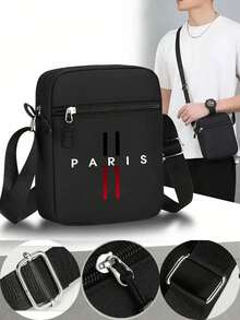 1件/2件裝「PARIS」圖案印花 Y2K 街頭時尚戶外運動原創設計男女款棒球帽彎帽簷帽與斜跨包，適合日常穿著與送禮 - 彩色 - 查看 3