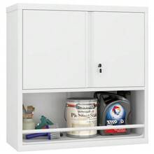 Tall 2-Door Metal Storage Cabinet With Adjustable Shelves, Steel Kitchen Cabinet For Kitchen, Living Room, Dining Room And Office - 白色 - 查看 1