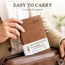 2027 Self-Discipline Planner, 320 Pages High-Quality Faux Leather Cover, Multi-Color Design Monthly & Weekly Dual Layout, Portable Compact Size, Adult Time Management & Goal Tracking, Challenge Yourself School Supplies - A5 - View 8