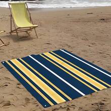 1pc Artistic Striped Pattern Beach Mat, Extra Large Beach Mat, Lightweight And Durable. Perfect For Travel, Camping And Picnic. Adult Extra Large Size. Perfect For Beach And Outdoor Adventure (Not A Beach Towel) - Multicolor - View 9