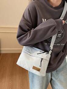 Bolso de tela de nailon de moda casual nicho minimalista estilo coreano bolso de hombro multicompartimento nuevo bolso cruzado para mujer - Gris - Ver 3