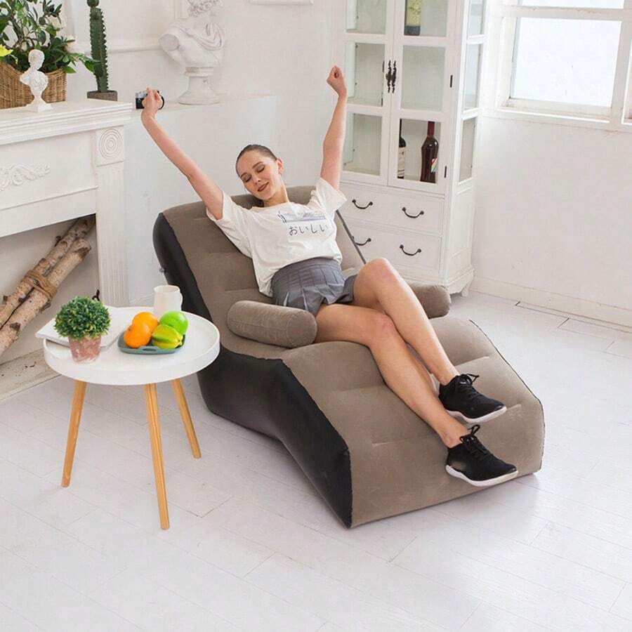 1PC Inflatable Recliner, Foldable Bedroom Living Room Lounge Chair, Indoor Sofa Recliner With Armrests, Outdoor Recliner - Multicolor - View 1