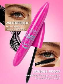 USHAS Schwarze Mascara, langanhaltende wasserfeste Formel, 360° Spiralbürste, erzeugt voluminöse und gekräuselte Wimpern, natürliches dimensionales Augen-Make-up, geeignet für alle Hauttypen - #02 - Übersicht 5