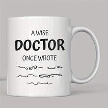 Nueva taza de café de cerámica de 1 pieza con diseño creativo de doctor, 11 oz/330 ml, divertida y linda taza para leche, regalo perfecto para amigos y familiares. - Imagen 1 pieza - Ver 2