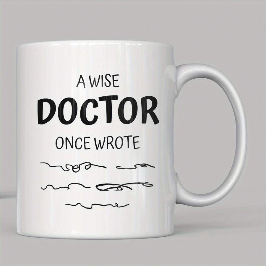 Nueva taza de café de cerámica de 1 pieza con diseño creativo de doctor, 11 oz/330 ml, divertida y linda taza para leche, regalo perfecto para amigos y familiares.