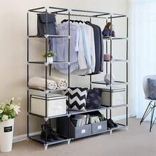 69 Inch Portable Closet Organizer Wardrobe Closet Clothes Organizer, Black Non-Woven Fabric Clothes Closet Wardrobe Storage Organizer, Easy Assembly Sturdy Durable Garment Storage For Bedroom - 1 - View 4
