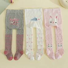 3件組可愛卡通提花緊身褲女嬰用，春秋日常百搭緊身褲，適合1-3歲 - 彩色 - 查看 8