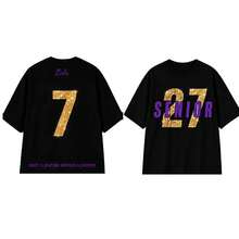 For Seniors, Personalized Name And Number, Oversized Urban Style In Black, Gold And Purple, Personalized Graduation Gift For Sports And Outdoor Use - 白色 - 查看 3