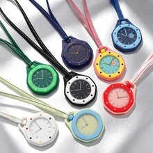 Reloj De Bolsillo Cuarzo Con Correa Para Cuello - Azul Marino - Ver 4
