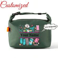 Custom Pattern Printed Nurse Style Commuter Shoulder Bag - With Adjustable Strap, Designed For Professionals, Multifunctional Portable Bag; Durable And Sturdy, Can Store Work Equipment And Meet Daily Commute And Travel Needs, Perfect Personalized Gift For Healthcare Workers. - Multicolor - View 10