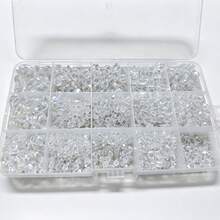 1 Set Of Approx. 900 Glass Crystal Beads, Used For Jewelry Making, Various Crystal Beads Can Be Used For Bracelets, Jewelry, DIY Crafts Or Home Decor (Transparent Crystal AB Color) - Crystal Box - View 10