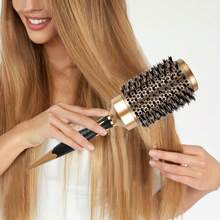 Gold Pointed Tail Aluminum Tube Ceramic Round Brush, For Styling, Volumizing And Curling; Heat-Conductive And Air-Purifying Hair Brush - Multicolor - View 10