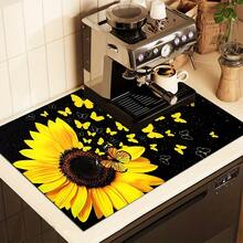 1pc Autumn Sunflower Flat Stove Protector Mat, Rubber Non-Slip Heat-Resistant Kitchen Utensil Protector Pad, Suitable For Induction Cooktop, Glass Stove, Multi-Functional Anti-Scratch Mat, Also Can Be Used As Oven, Washing Machine And Dryer Mouse Pad As Well As Kitchen Decor. - Multicolor - View 9