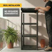 4-Tier Plastic Organizer Shelf Est-4p - Black - View 4