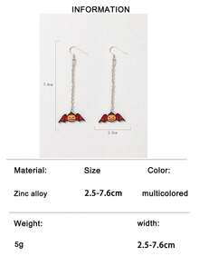 imoli 1 Pair/Punk Sweet Cool Style Acrylic Hollow Pumpkin Halloween Hat Ghost Spider Web Earrings Suitable For Women Halloween Party, Cosplay, Ghost Festival Eye-Catching Funny Accessories (Size Is Accessory Size) - Multicolor - View 21