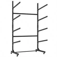 80''H Freestanding Kayak Storage Rack – Holds 4 Kayaks, Heavy-Duty Adjustable Stand With Lockable Wheels For Kayak, Canoe, SUP & Surfboard, 45.87"W*28.94"D*80"H-XY932091 - Multicolor - View 5