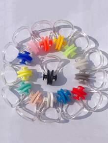 1/10pcs Silicone Swimming Nose Clips And Earplugs, Waterproof And Anti-Slip, Suitable For Swimming Training - Standard Model - View 3