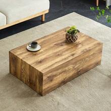 Rectangular Coffee Table With Wood Grain Finish. Dimensions: 90*50*30 Cm, MDF Material, No Assembly Required. - 木頭 - 查看 5