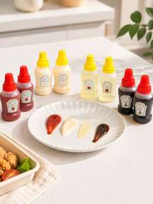 12/6/4/2入可攜式擠壓醬料瓶 調味增味瓶 適用沙拉醬/番茄醬/巧克力醬/蜂蜜醬 便當盒配件 廚房工具 露營/派對/宿舍/開學/節日禮物首選 - 彩色 - 查看 5
