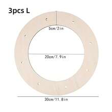 3pcs Wooden Wreath Frame Slices Decor, Handmade Wreath DIY Craft, Suitable For Floral Arrangement, Party Table Centerpiece Decoration, Wedding Party Wall Home Decor, Holiday Pendant And Hanging Ornament, Christmas Thanksgiving Halloween Autumn Decoration - Wreath - View 12
